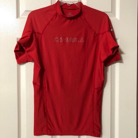 O’Neill Swim Body Shirt Performance Fit Ultraviolet Protection Short Sleeve Red - Picture 1 of 9